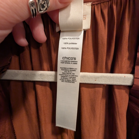 Chico's Long Sleeve Rust Dress - Picture 4 of 5